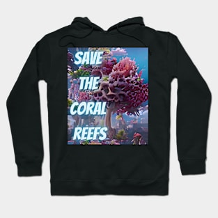 Save the Coral Reefs, Colorful Algoart Hoodie